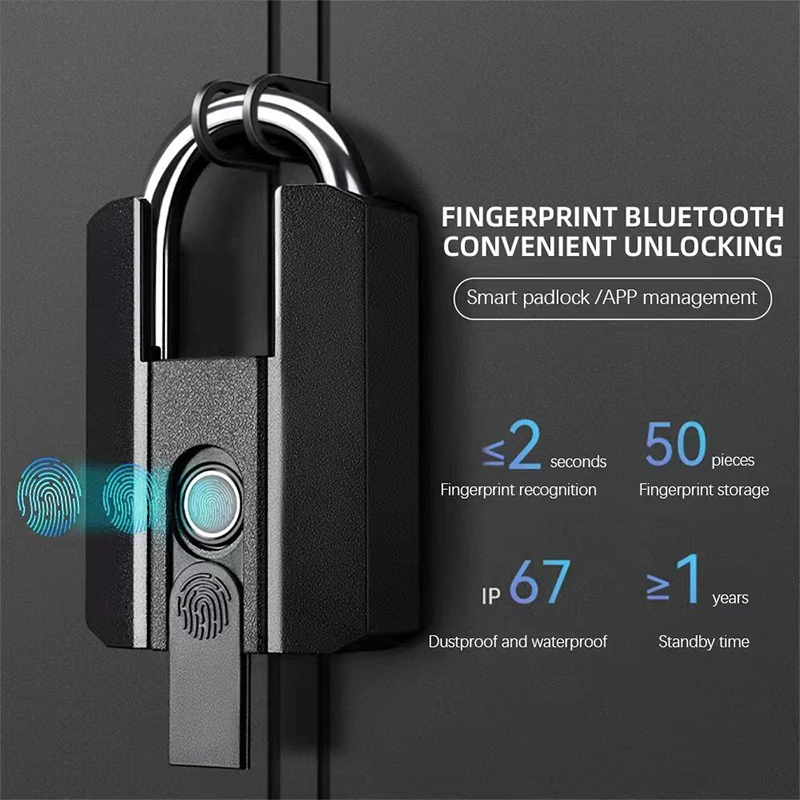 Door Lock Smart Keypad - Smart Fingerprint Padlock TTLock Bluetooth APP+Program+Fingerprint+Key