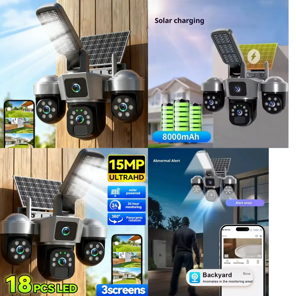 Home Security Lights Outdoors - 2 in 1 Solar WiFi Security