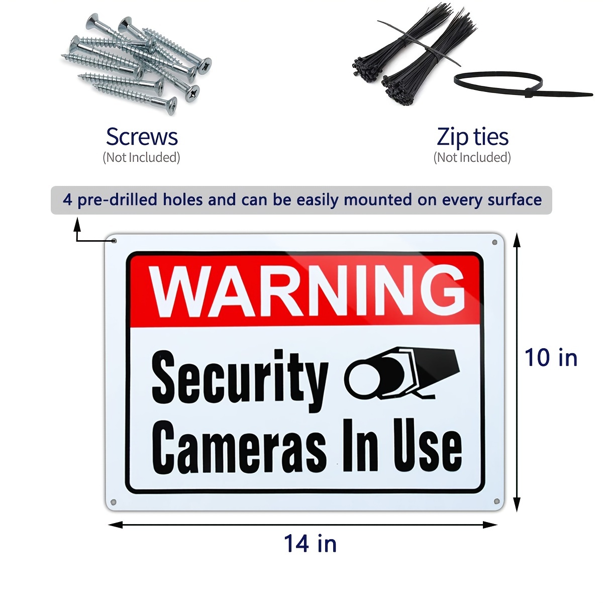 Home Yard Security Cameras - HD Metal Tin Sign Warning Security