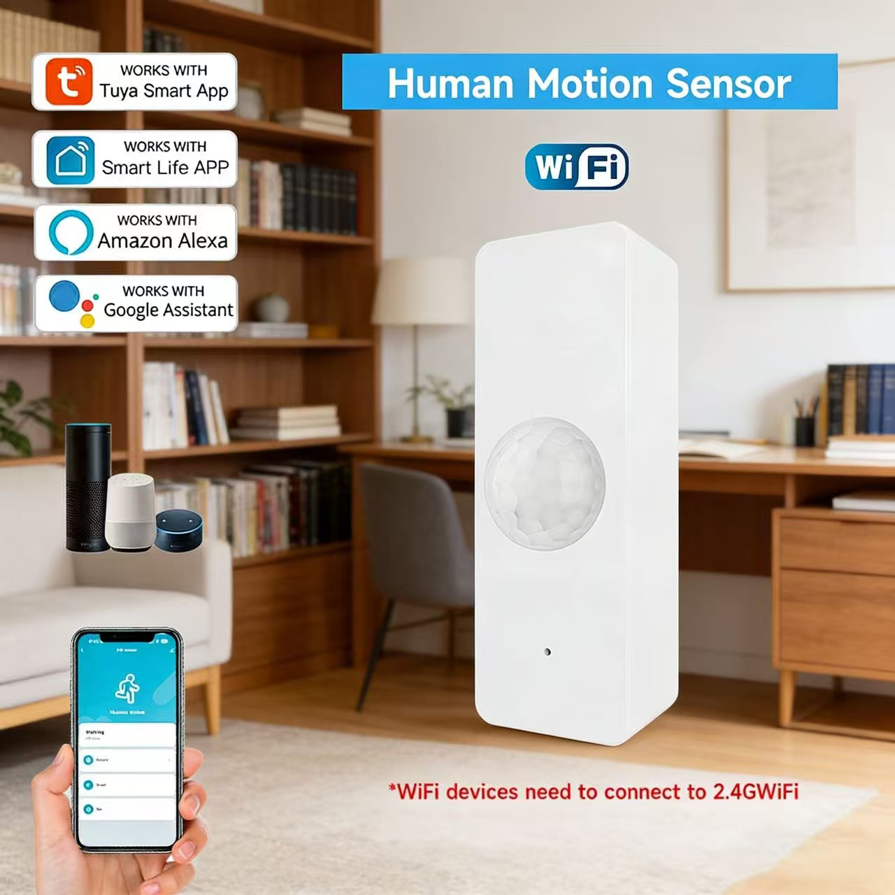 Home Security Alarm - WiFi Smart PIR Motion Sensor Tuya