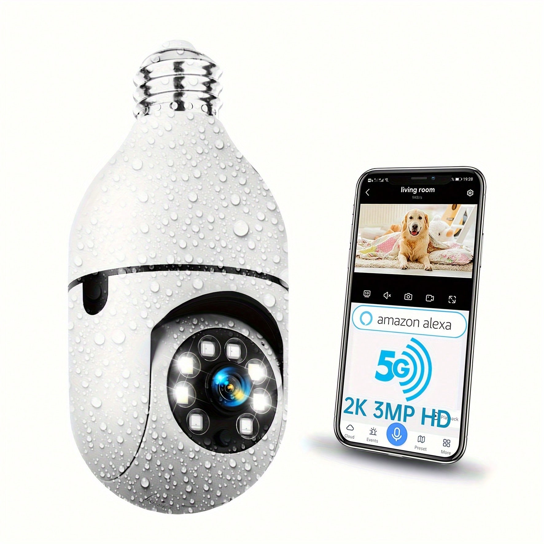 Home Security Lights Outdoors - WESECUU Security Camera 2K HD Light