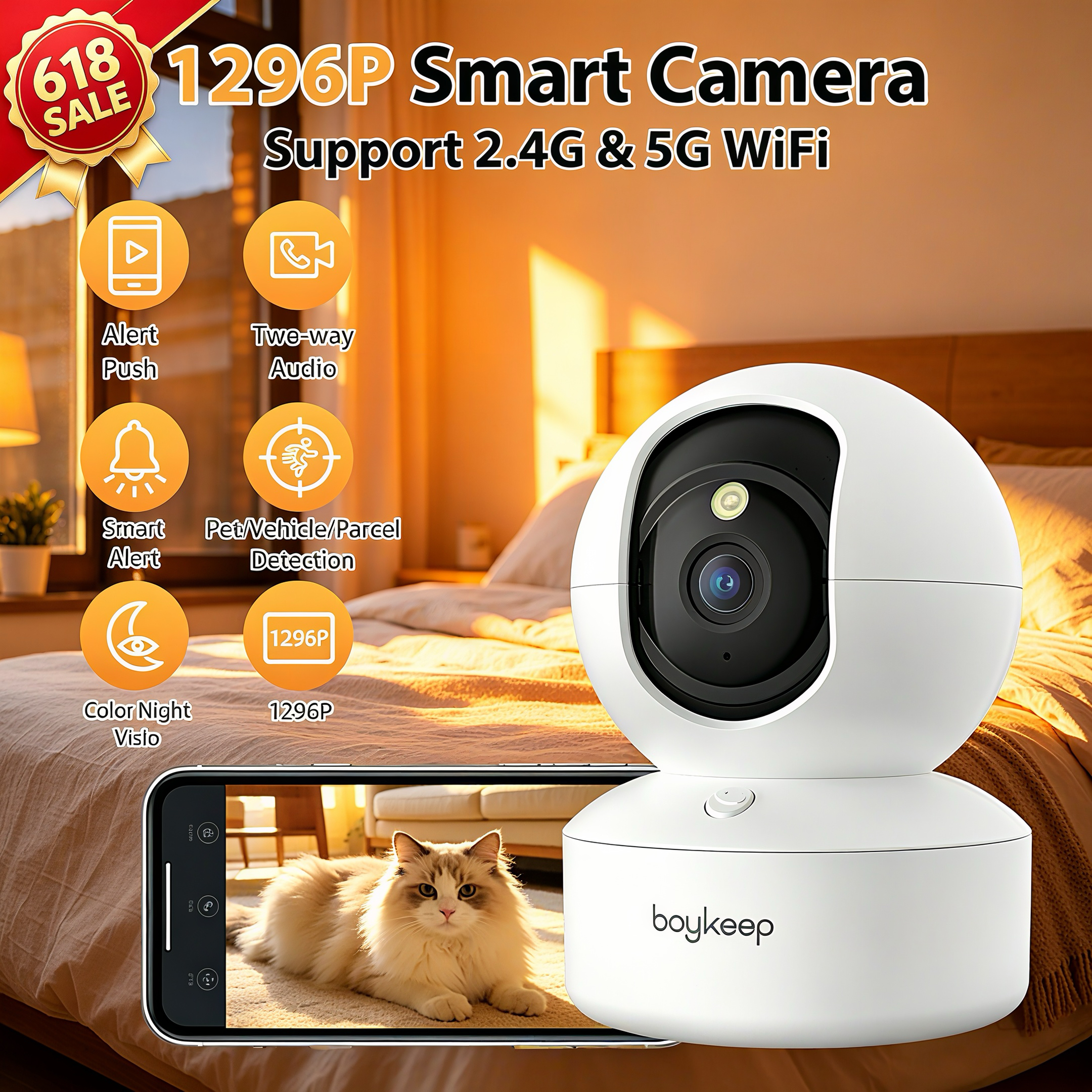 Home Security Eufy - BoyKeep Smart Camera 2K Security Protection