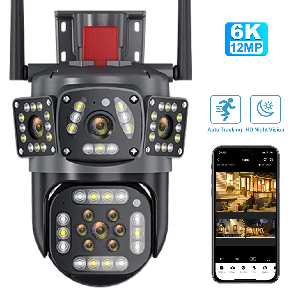 Home Security Alarm - 6K 12MP WiFi Camera Outdoor CCTV