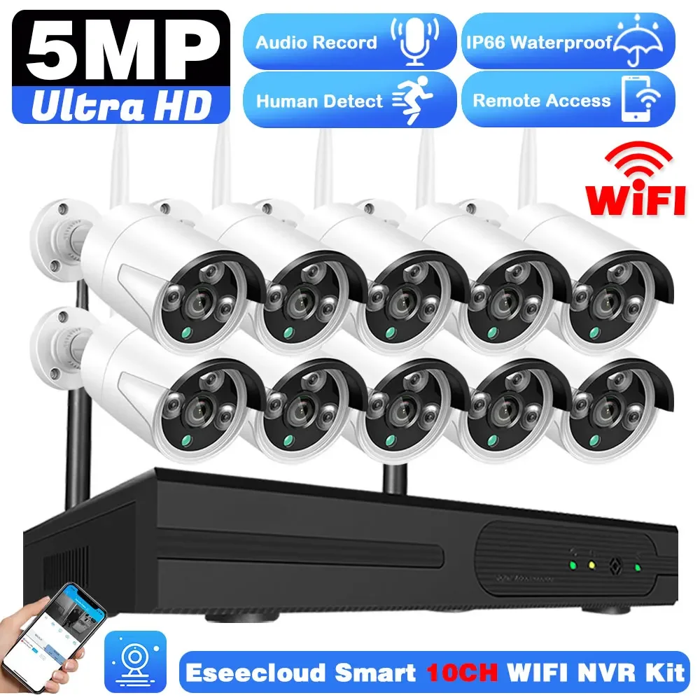 Home Security Wireless Cameras - 5MP HD Video WIFI Surveillance CCTV