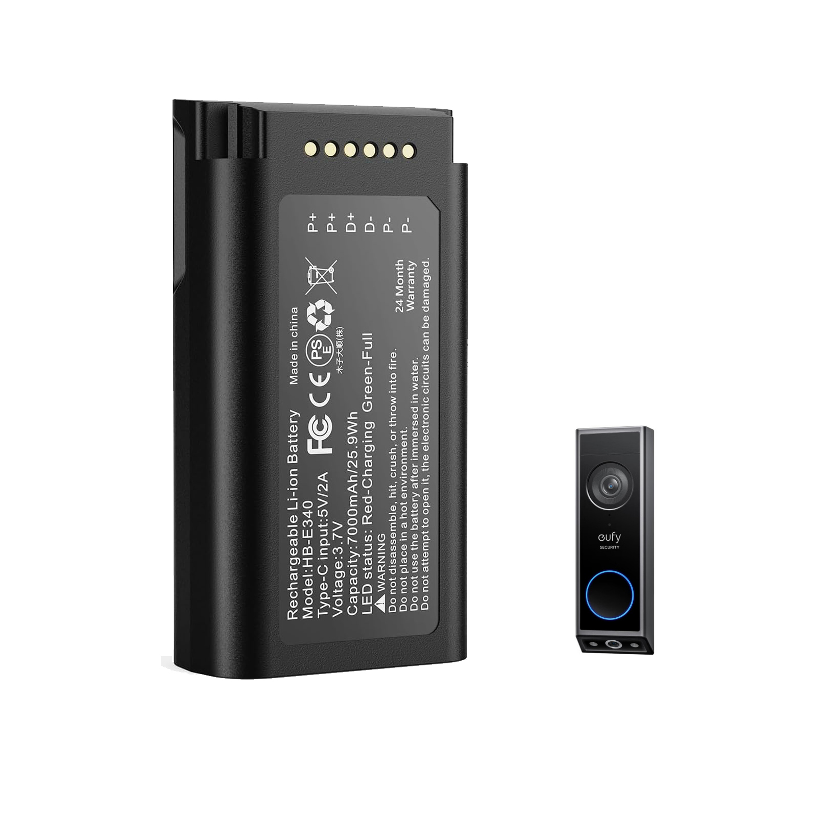 Home Security Eufy - 7000mAh Rechargeable Lithium Battery for Eufy
