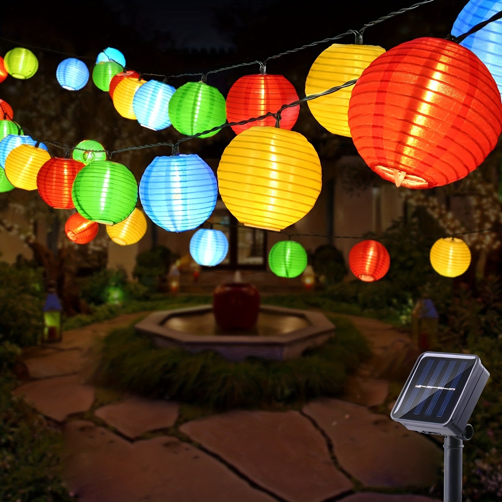 Solar Security Light - LED Solar Lantern String Lights Outdoor