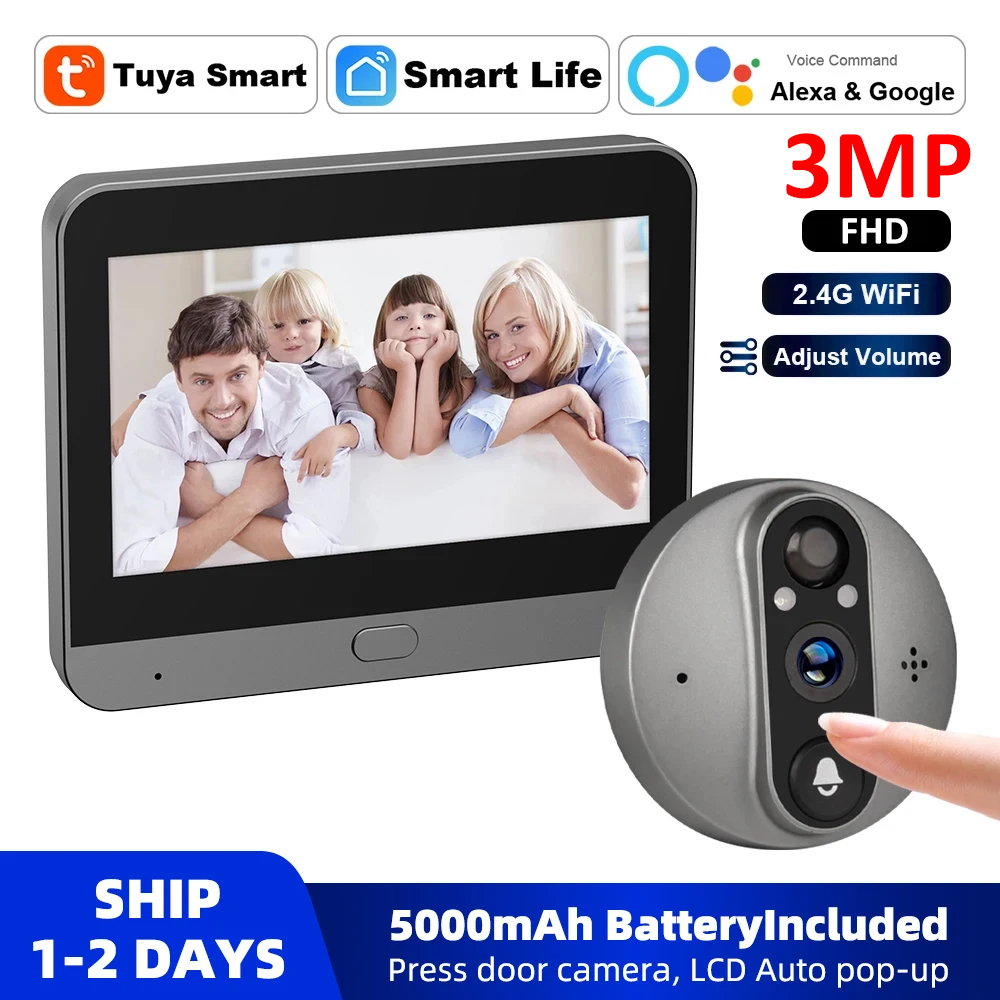 3MP WiFi Smart Tuya Peephole 5 – Peephole Camera Viewer recenzja i cena