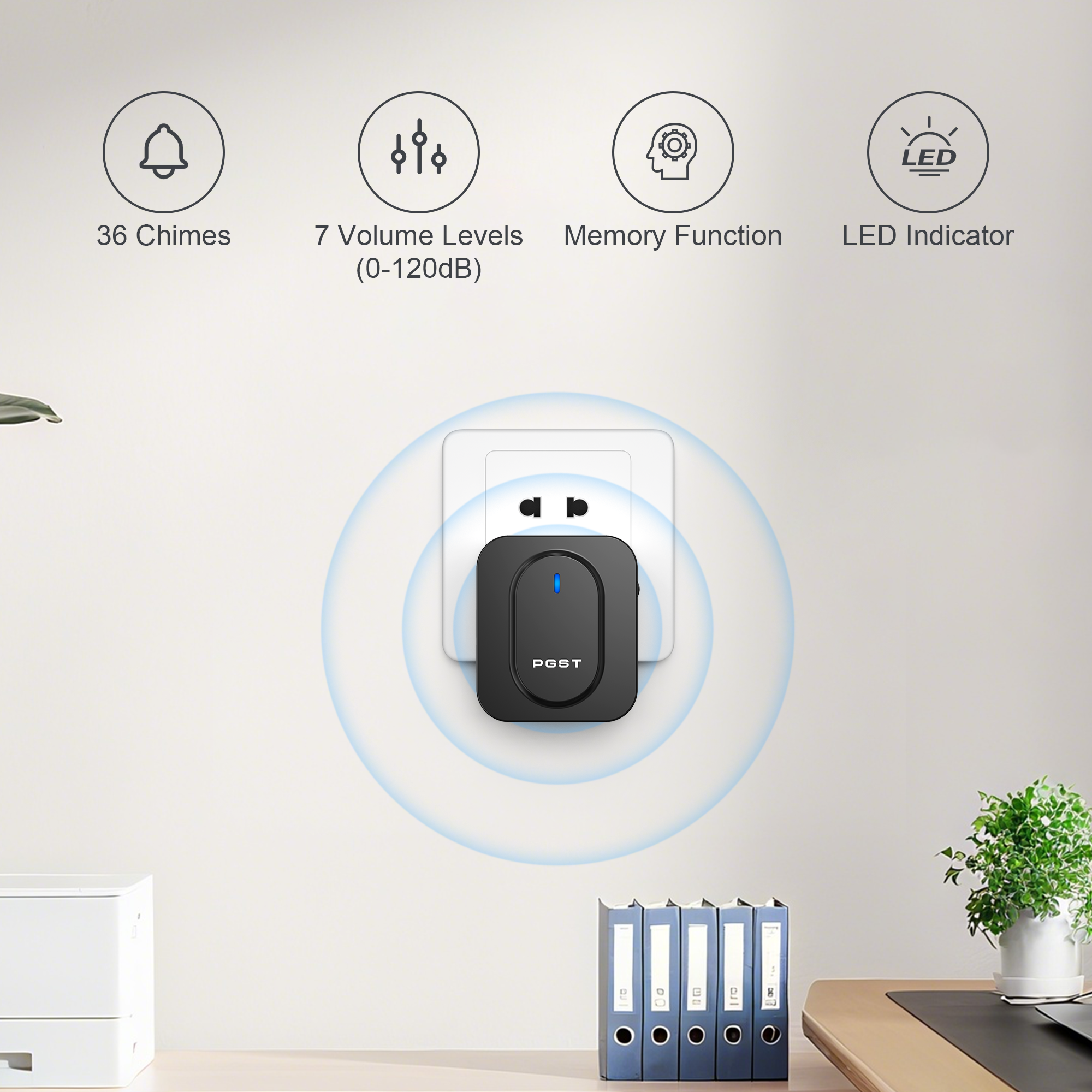 PGST Wireless Doorbell 36 Chim – Home Security Lights Outdoors recenzja i cena