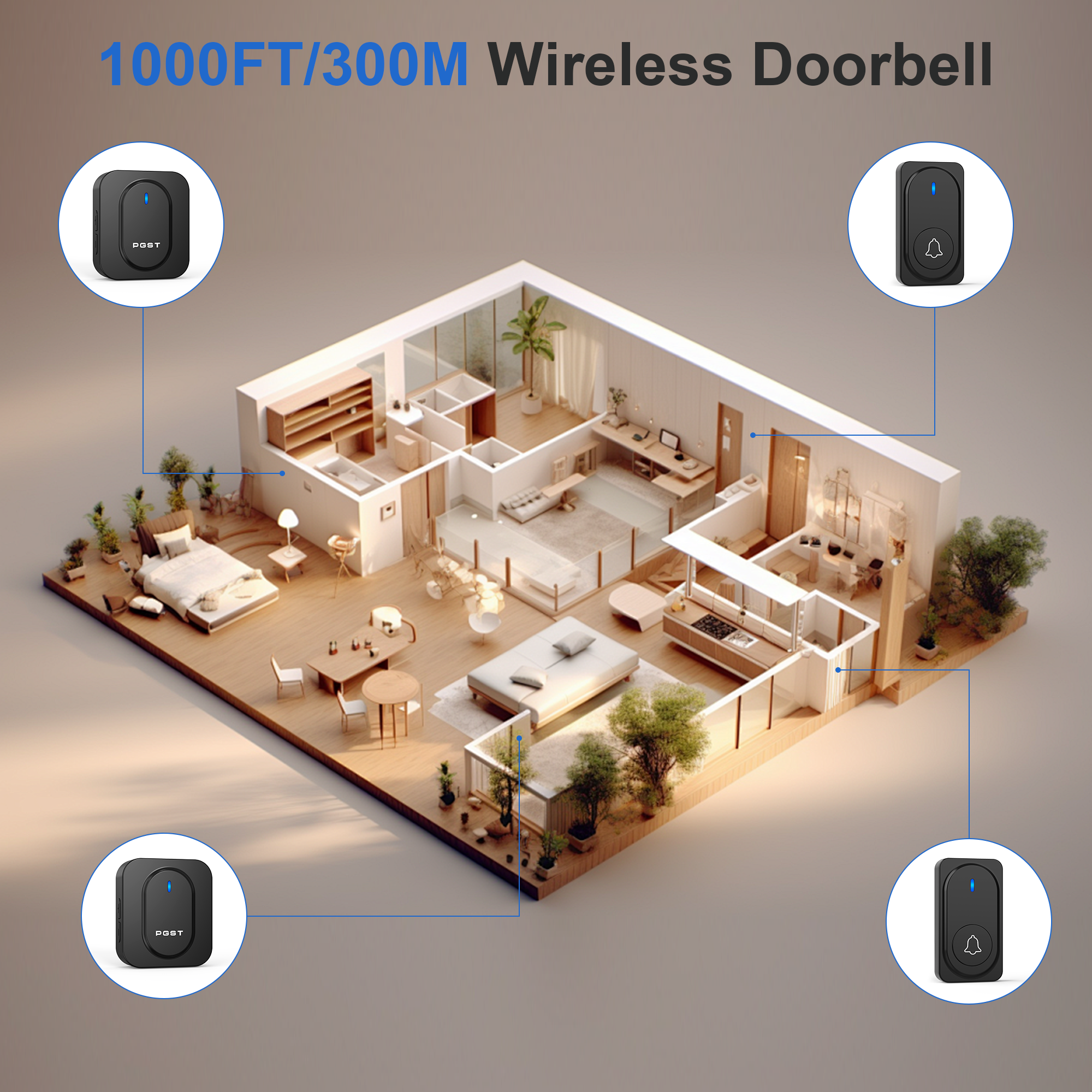 PGST Wireless Doorbell 36 Chim – Home Security Lights Outdoors recenzja i cena