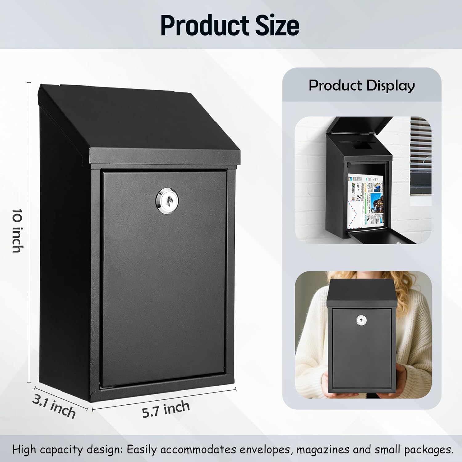 Rust-Proof Steel Wall Mailbox  – Home Security Number recenzja i cena