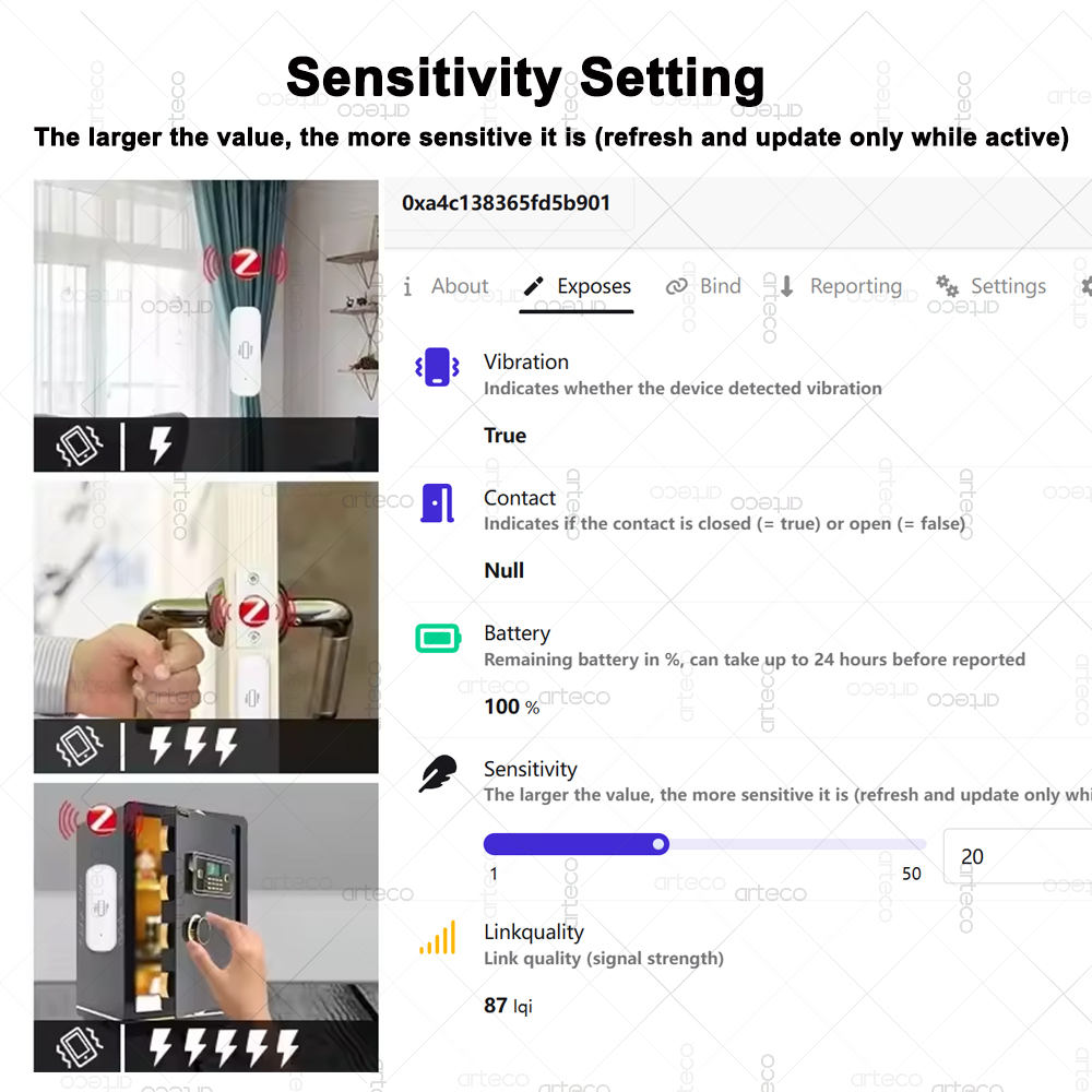 ZigBee Smart Vibration Sensor  – Home Security And Monitoring recenzja i cena