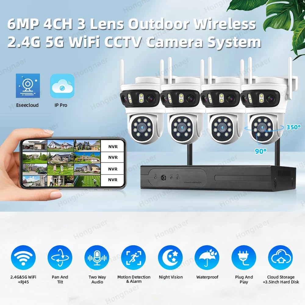 2026 Hongnaer 6MP 4CH 3 Lens 2 – Home Security Wireless Cameras recenzja i cena