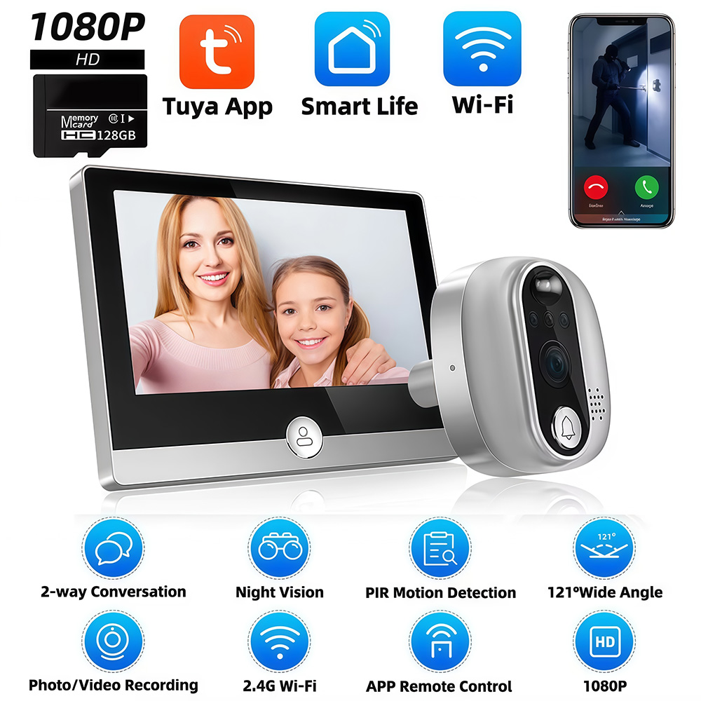 Tuya 1080P WiFi Door Bell Came – Peephole Camera Viewer recenzja i cena