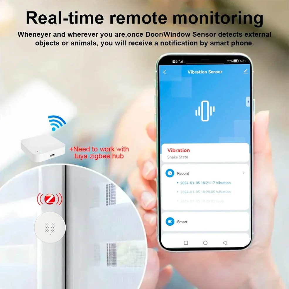 Tuya ZigBee Smart Vibration &  – Home Security Alarm recenzja i cena