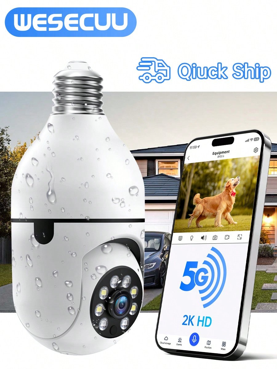 WESECUU Security Camera 2K HD  – Home Security Lights Outdoors recenzja i cena