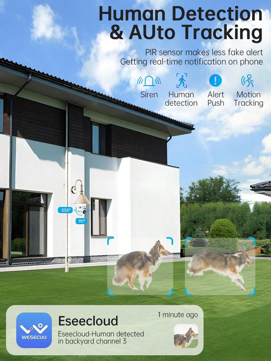 WESECUU Security Camera 2K HD  – Home Security Lights Outdoors recenzja i cena