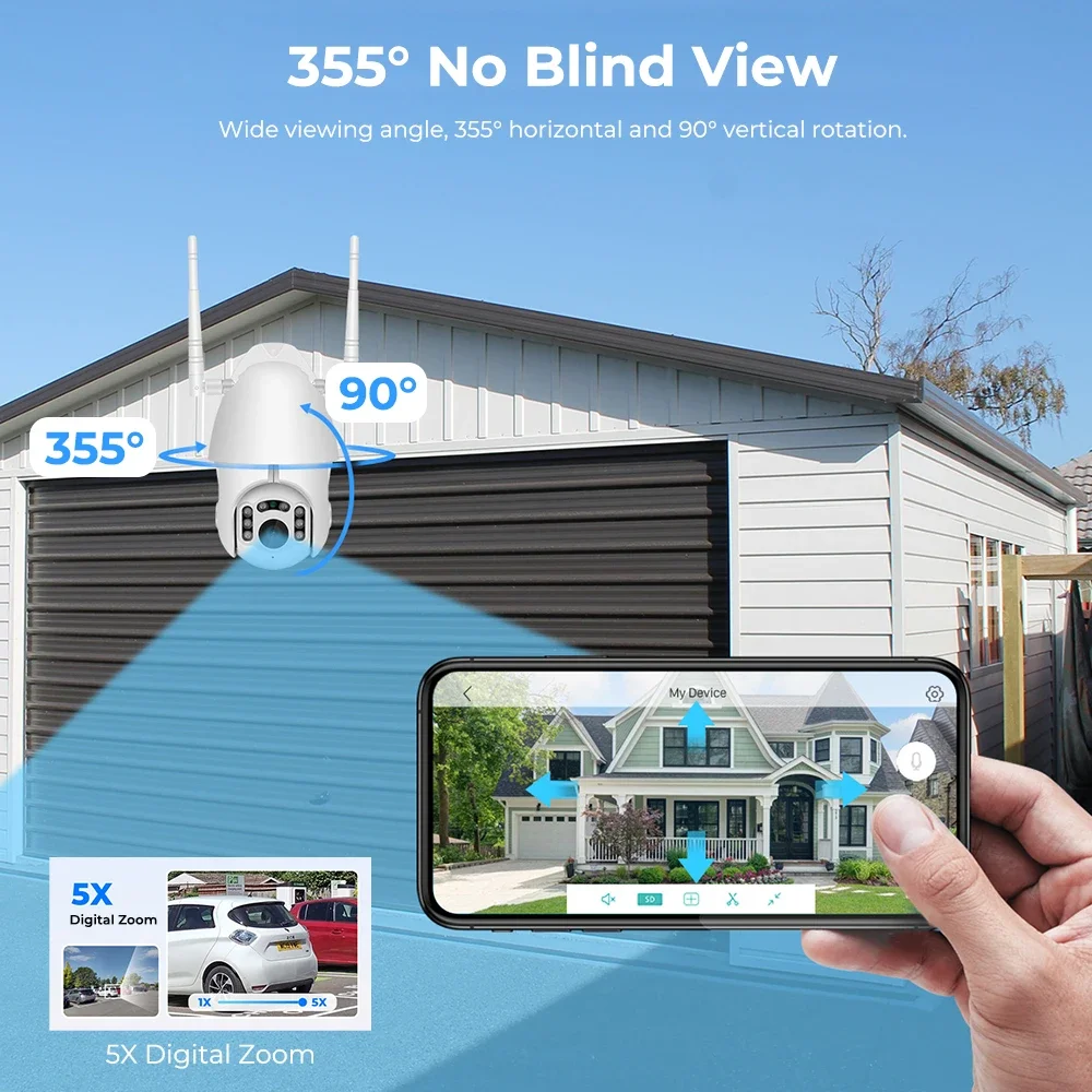 Outdoor 1080P Wireless PTZ Sec – Home Yard Security Cameras recenzja i cena