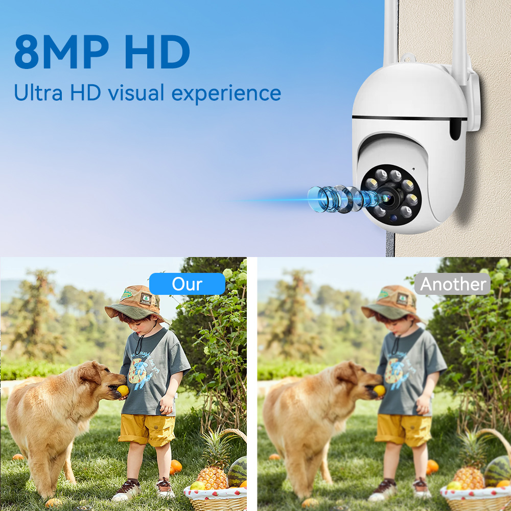 8MP 2.4G Wifi IP CCTV Camera C – Home Security Lights Outdoors recenzja i cena