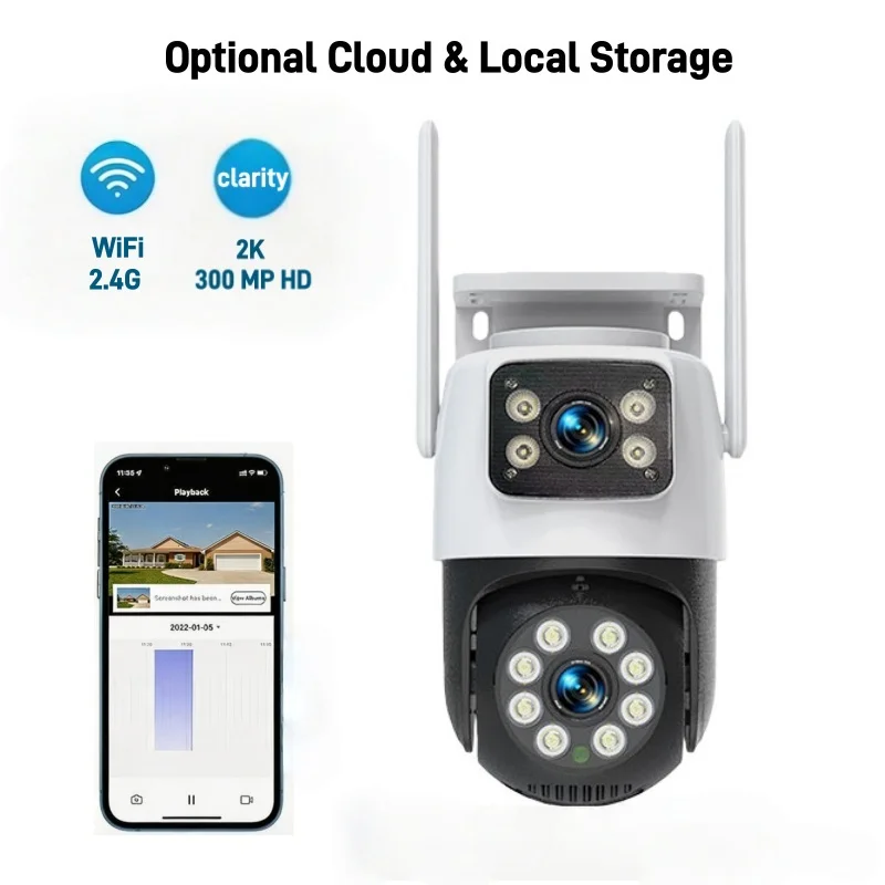 2K 3MP Dual Lens WiFi Security – Home Yard Security Cameras recenzja i cena