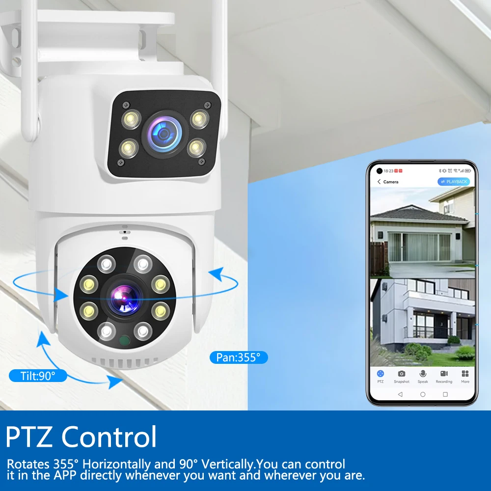 Dual Lens Outdoor WiFi Camera  – Home Yard Security Cameras recenzja i cena