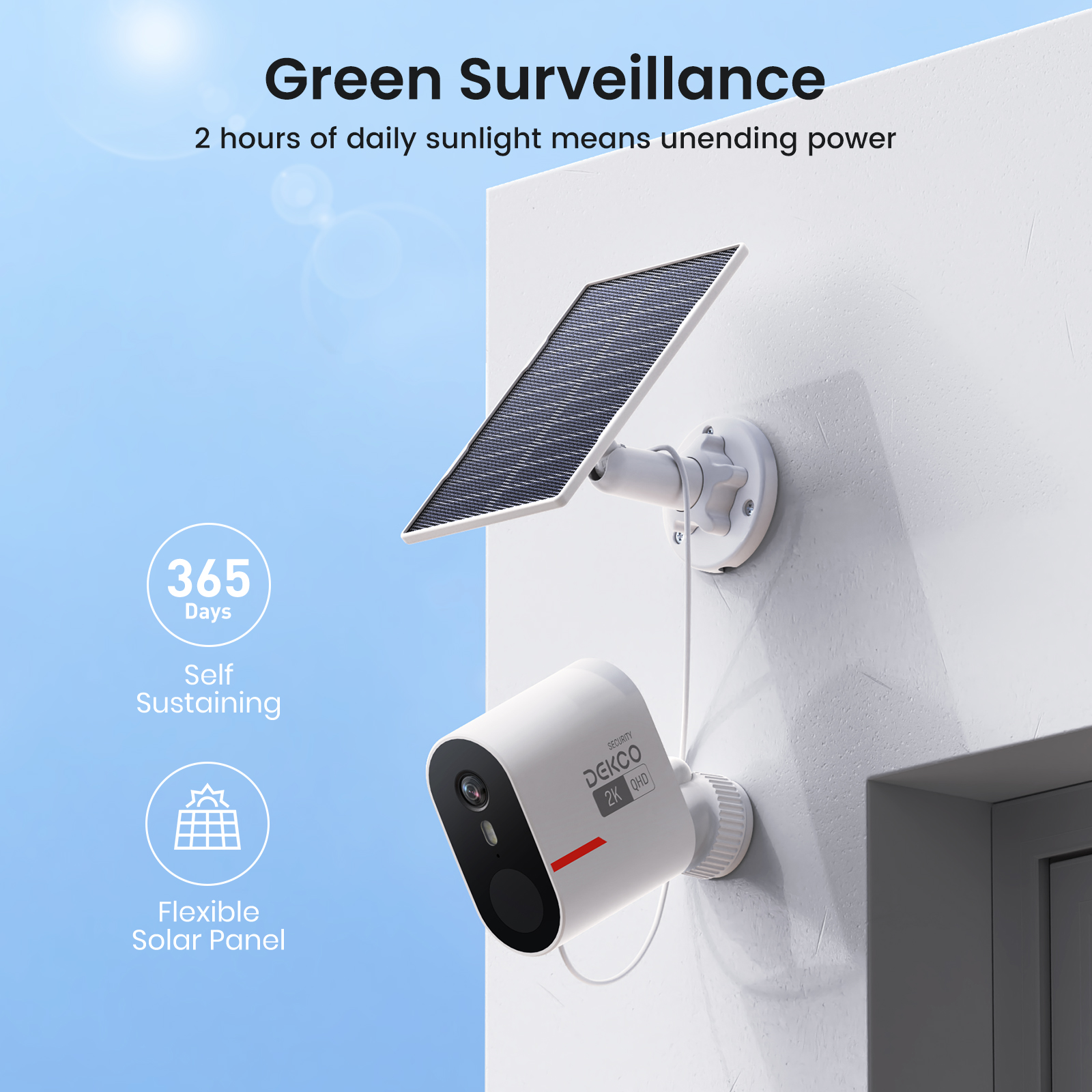 Dekco 3MP WiFi Solar Camera Sy – Home Security Wireless Cameras recenzja i cena