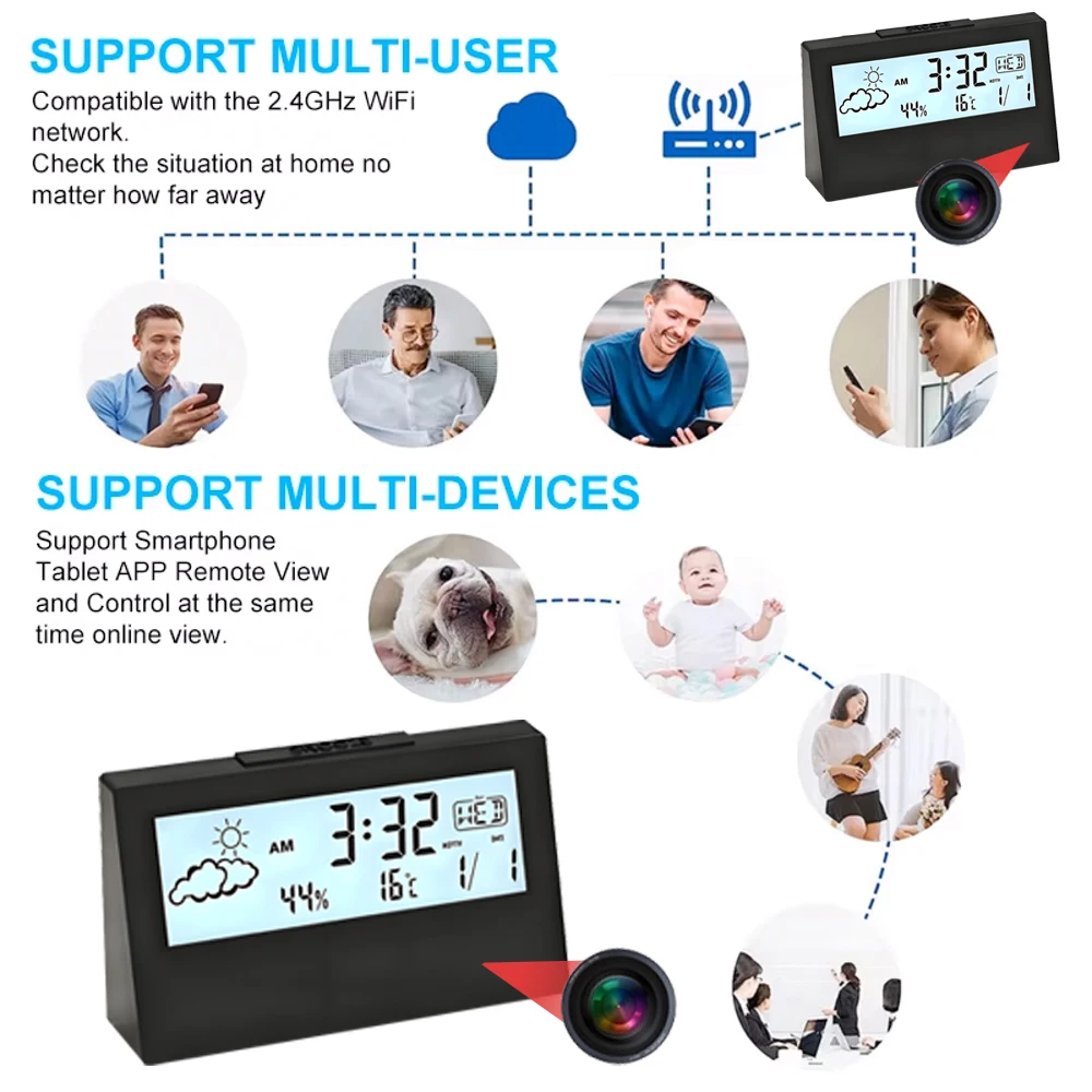 4K WiFi Clock Camera with Moti – Home Security And Monitoring recenzja i cena
